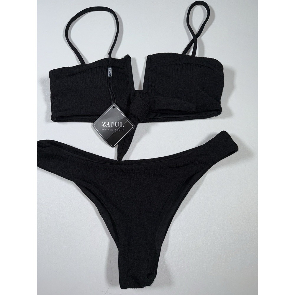 ZAFUL Women's Swimsuit Mid Waisted Bikini Summer Beach 2‎ Piece Sz Large Us 4